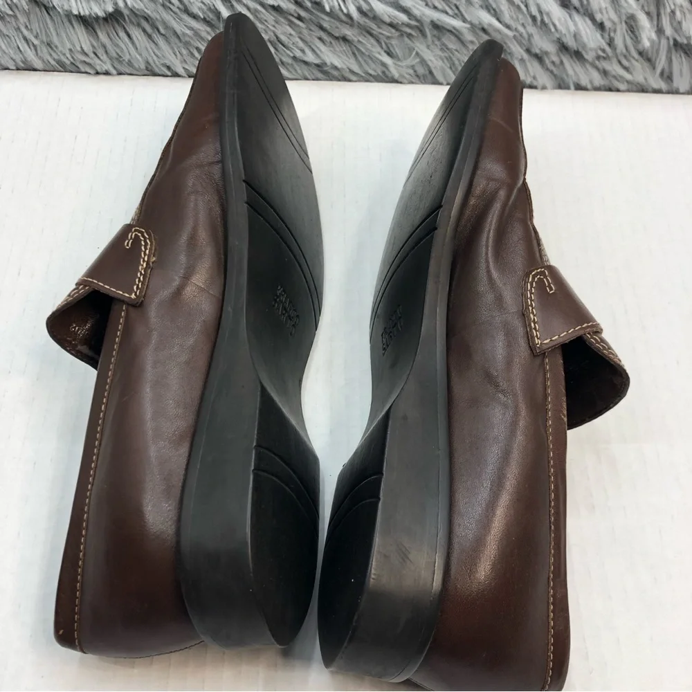 Franco Sarto Loafers Womens 8.5 Leather Upper Slip On Brown